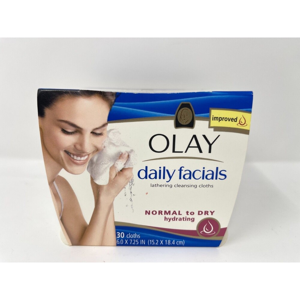 Olay Daily Facials 30 Cleansing Normal to Dry Hydrating w/ Storage Box NOS
